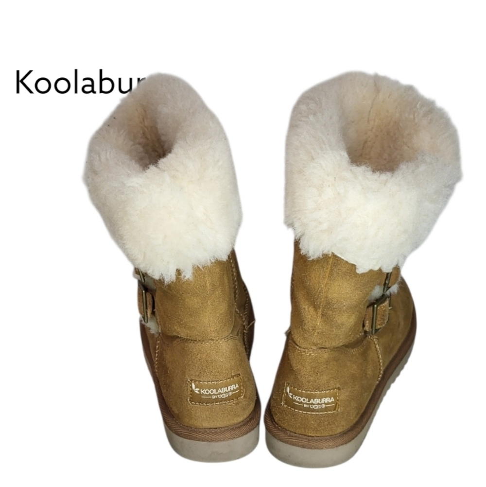 Koolaburra UGG Sulana Chestnut Brown Suede Winter Boot Shearling Fur Women 8 - Picture 3 of 9